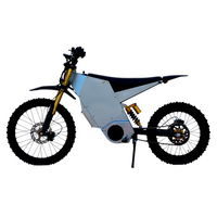 A black and gray electric bike with off-road tires, displayed against a white background.